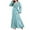 Light Blue, variant on Wancir Womens Muslim Abaya Dress One-Piece V Neck Dress Islamic Full Length Kaftan Daily Casual Dress