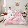 thumbnail image 4 of Castle Fairy Pink Love Heart Twin Comforter Sets,Bling Crystal Bedding Set, 4 of 8