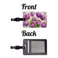 thumbnail image 4 of Purple Tulips Flowers Watercolor Faux Leather Travel Luggage Tag, 4 of 7