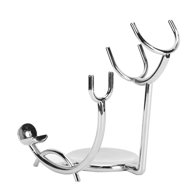 Support de Bol à Savon Pratique Kit de Rasage Support Électroplaqué Métal Support Manuel Outils de Coupe de Cheveux Usage Personnel Brosse Manuelle pour Professionnel