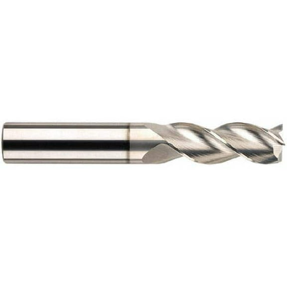 3/16", 5/16" LOC, 3/16" Shank Diam, 2-1/2" OAL, 3 Flute, Solid Carbide Square End Mill