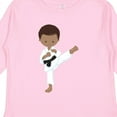 thumbnail image 4 of Inktastic African American Boy, Karate Pose, Black Belt Boys Long Sleeve Toddler T-Shirt, 4 of 5