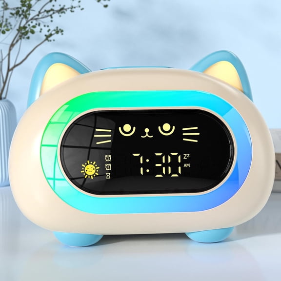 Sailstar Kids Alarm Clock with Night Light, 10 Colors, 3-Level Dimmable, Snooze Mode, Sleep Training Clock with Sound Machine for Toddler Bedroom