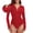 Red, variant on RELLECIGA Women's Rash Guard Long Sleeve UV Protection Women Tummy Control Zipper One Piece Swimsuit Sexy Monokini Bathing Suits Red Size L