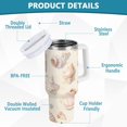 thumbnail image 2 of Yayeee 40oz Stainless Steel Tumbler with Straw and Handle Double-Wall Insulated Travel Water Bottle, Colorful Watercolor Seashells, 2 of 8