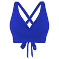 thumbnail image 2 of Amkhujs Women's Swimsuit Bikini Top V Neck Bathing Suit Top with Wide Straps Push-Up Padded Swimwear, L, 2 of 4
