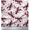 thumbnail image 1 of Soimoi Cotton Jersey Fabric Dot & Lobster Ocean Decor Fabric Printed Yard 58 Inch Wide, 1 of 1