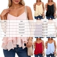 thumbnail image 3 of GHIIYER Spaghetti Strap Tank Top for Women Ssleeveless Camisole Ruffle Layered Mesh Dressy Top Size M, 3 of 6