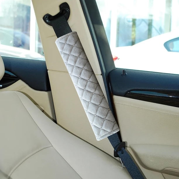 2 Piezas Decoraciones De La Cubierta Del Cinturón De Seguridad Del Coche Para La Bolsa De La Cámara Adultos Niños Coche Gris Hugo Cubierta de la almohadilla del cinturón de seguridad del automóvil