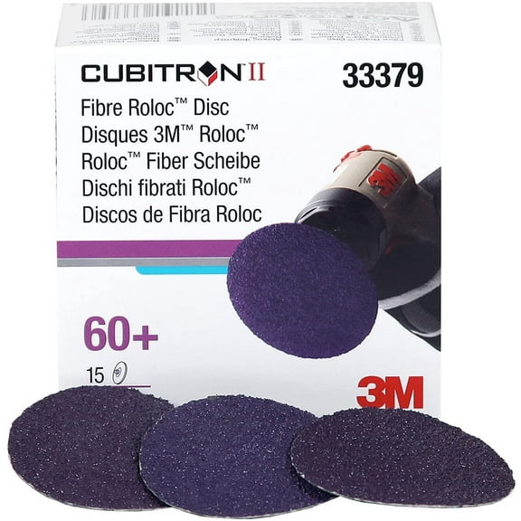 3M Cubitron II Roloc Fibre Disc 786C, 33379, 2 in 50 mm 60 , 15 discs per carton