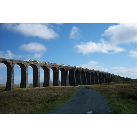 24"x36" Gallery Poster, steam engine locomotive Tornado crosses the Ribblehead Viaduct