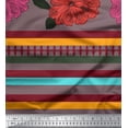 thumbnail image 3 of oneOone Georgette Viscose Fabric Stripe & Floral Panel Print Fabric By The Yard 42 Inch Wide, 3 of 3