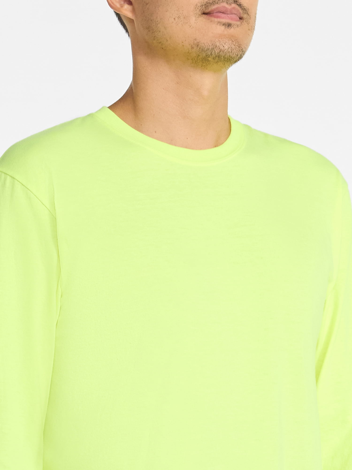 Athletic Works Men's and Big Men's Cotton Tee with Long Sleeves, Sizes S-3XL