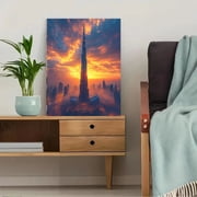 Dubai Burj Khalifa Sunset Canvas Print/Wall Art，Perfect for Living Room，Bedroom，Office，Hotel Lobby，and Modern Apartment Decor