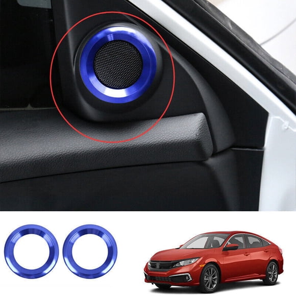 Suitable for Honda Civic 10th 2016-2021 blue alloy internal A-Post speaker protective ring decoration-