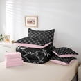 thumbnail image 6 of Erosebridal Cute Bow Knot 7 Pieces Bedding Comforter Set For Girl Kids,Ribbon Bowtie Bows Full Bedding Set,Black White,Reversible, 6 of 7