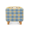 thumbnail image 2 of SCRAWLGOD Cat Plaid Print Beige Blue Square Ottoman Cover 13x13x15 inch Polyester Washable Ottoman Slipcovers Stretch Foot Stool Foot Rest Protector for Living Room Bedroom, 2 of 7