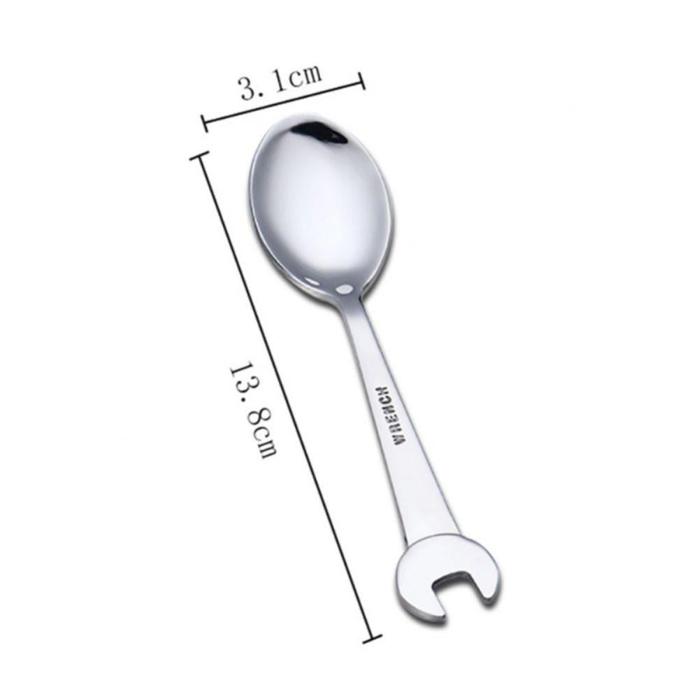 Stainless Steel Wrench Spade Spoon Fork Silverware Cutlery For Dessert Kids Gift 
