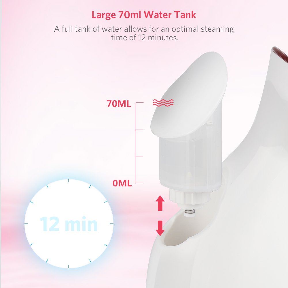 Nano Ionic Warm Mist Facial Steamer -Blackhead Remover, Hot Mist Moisturizing Cleansing Pores Face Steamer Sprayer Face Humidifier Hydration System Home Sauna SPA - image 3 of 6
