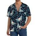 thumbnail image 3 of Fotbe Glowing Butterfly print Short Sleeve Button Down Shirts for Men Casual Summer Beach Wrinkle Free Shirt-Small, 3 of 7