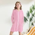 thumbnail image 7 of TIREOW Girls Swim Cover Up Solid Color Long Sleeve Zip-Up Hooded Terry Bathing Beach Pool Swimwear Clothes with Sunglasses 2 Piece Set, 7 of 7