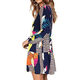 thumbnail image 3 of Vestido túnica de verano para mujer, cuello en V, informal, suelto, fluido, con vuelo, 3 of 5