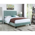 thumbnail image 2 of Wallace & Bay Transitional Velvet Tufted Platform Bed, Queen, Blue, 2 of 5