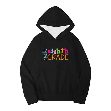

Cute Sweatshirts Autumn Winter School Season Sixth Grade Letter Printed Long Sleeve Hooded Sweatshirts For Teen Girls Trendy
