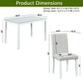 thumbnail image 4 of White 5-Piece Wood Dining Table Set - Rectangular Kitchen Table w/ 4 Upholstered Chairs, Crystal Trim, for Dining Room. Solid Wood, Seats 4., 4 of 6