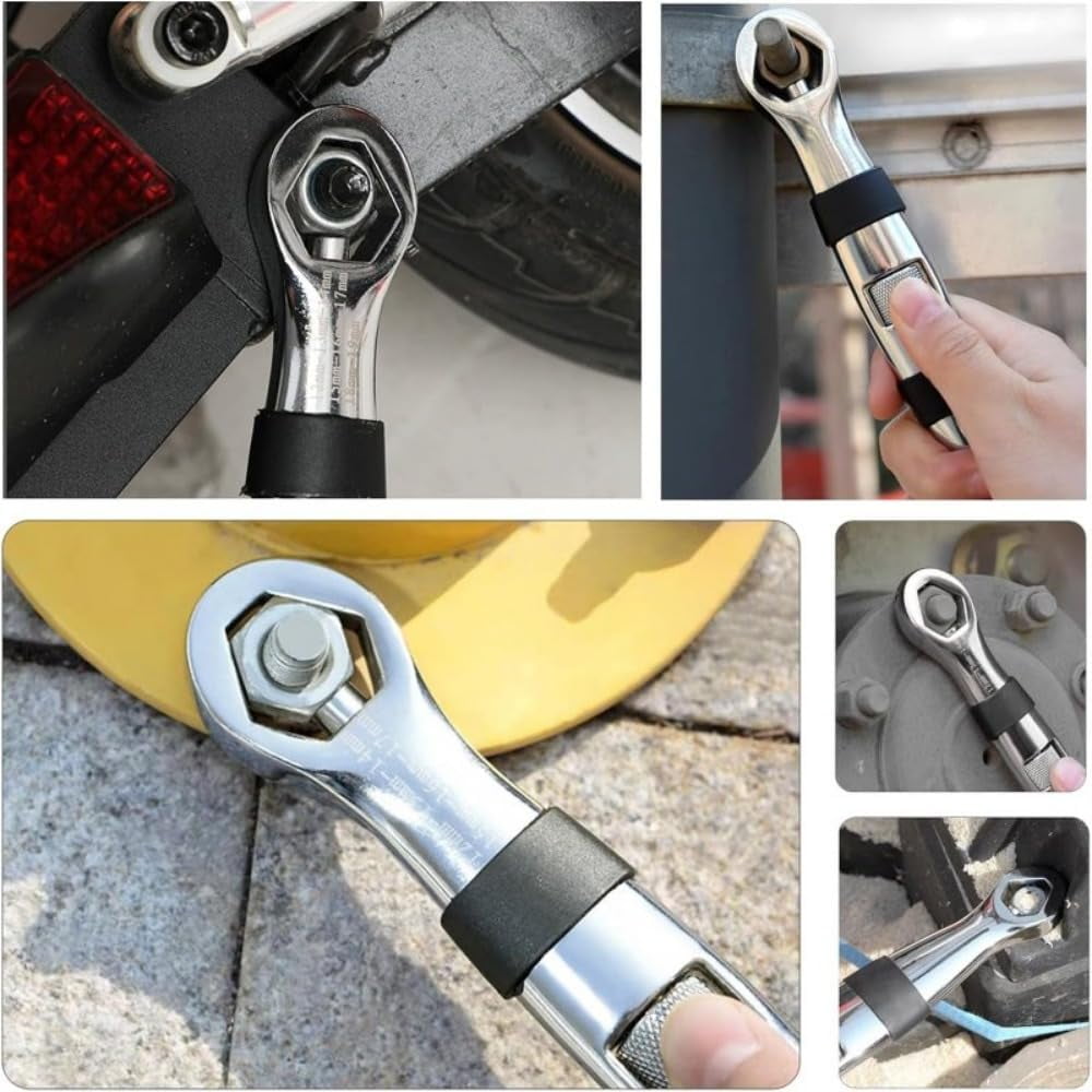 Small Adjustable Wrench Ratchet Wrench With Double Headed Design Crank Shaft Ratchet Adjustable Universal Wrench 1/4 Inch To 3/4 Inch 23-in-1 Socket Wrench