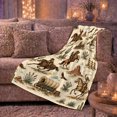 thumbnail image 5 of Western Cowgirl Desert decorative motif Saguaro Illustrated Cow Horse, Warm Flannel Blanket for Ranch House and Living Room, Rustic Farmhouse Horse Scene, Horse Lovers Housewarming Gift, 5 of 7