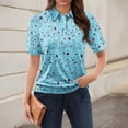 thumbnail image 2 of NAMTYQX Spring Tops for Women 2025 Soft Fashion Lapel Short Sleeve Womens Golf Polo Shirts Lounge Sky Blue Size 3XL, 2 of 5