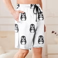 thumbnail image 6 of Aobny Board Shorts Lounge Graphic Shorts Mid Rise Baggy Casual Big & Tall Men Clothes,White,M, 6 of 6