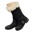 thumbnail image 3 of YLYL Snow Boots for Women Fur Fashion Classic High Top Warm Padded Low Heel Round Toe Boots, 3 of 9