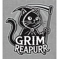 thumbnail image 4 of Black Cat Grim Reapurr Adult Heather Gray Crew Neck Short Sleeve Tee-Medium, 4 of 4