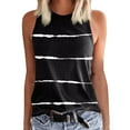 thumbnail image 1 of Ladies Solid Color Vest Sleeveless Summer T Shirt Round Neck Top, 1 of 4
