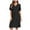 Black, variant on Summer Nightgowns For Women V-Neck Casual Cotton Loungewear Loose Fit Pleat Sleepwear Pajamas Nightdress