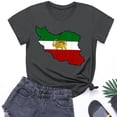 thumbnail image 5 of Camiseta de Manga Corta Impresa de Cuello Alto para las Mujeres, Tops de Cuello Redondo para las Mujeres Mezcla de Poliéster de Spandex de Uso Diario Casual, 5 of 5