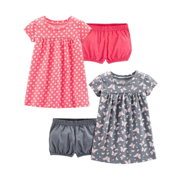 Conjunto de vestidos Simple Joys de Carter's Girls de 3 a 6 meses, paquete de 2
