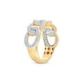 thumbnail image 4 of 10kt Yellow Gold Mens Round Diamond Curb Link Cuban Band Ring 5/8 Cttw, 4 of 4