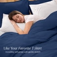 thumbnail image 4 of Bare Home Organic Cotton Jersey Duvet Cover Set with Shams, 3-Piece, King/Cal King, Dark Blue, 4 of 10