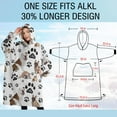 thumbnail image 4 of Oversized Wearable Blanket Hoodie,Bulldog Dog and Footprints Sherpa Blanket Hoodie with Super Pockets,Super Warm Fuzzy Pullover for Women & Men, 4 of 6