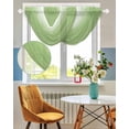 thumbnail image 3 of Waterfall Valances for Windows, Ombre Green White Kitchen Sheer Valance Curtains, Colorful Painting Rod Pocket Elegant Swag Valances for Living Room Bedroom, 47.2"x38.5", 2 Panel, 3 of 8