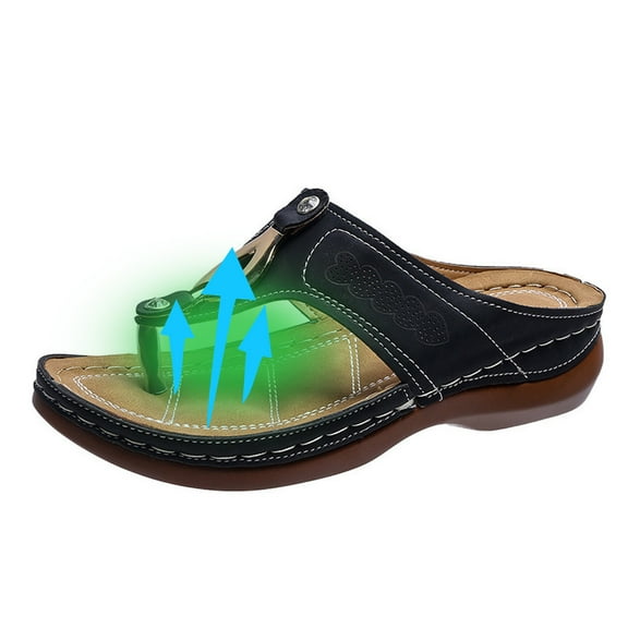 Pntutb Shoes Women Summer Flip Flops Thick Heel Slippers Hollow Casual Sandals