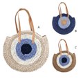 thumbnail image 3 of kurtrusly Shoulder Bag Straw Fashion Patchwork Weaving Handbag Large Capacity Summer Vacation Tote Shopping Trendy Female Hand Purse Khaki, 3 of 7