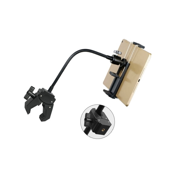 Strong Mic Stand Cellphone Tablet Mount Holder with Flexible Gooseneck and Clamp for Stable Shoots in Multiple Angles