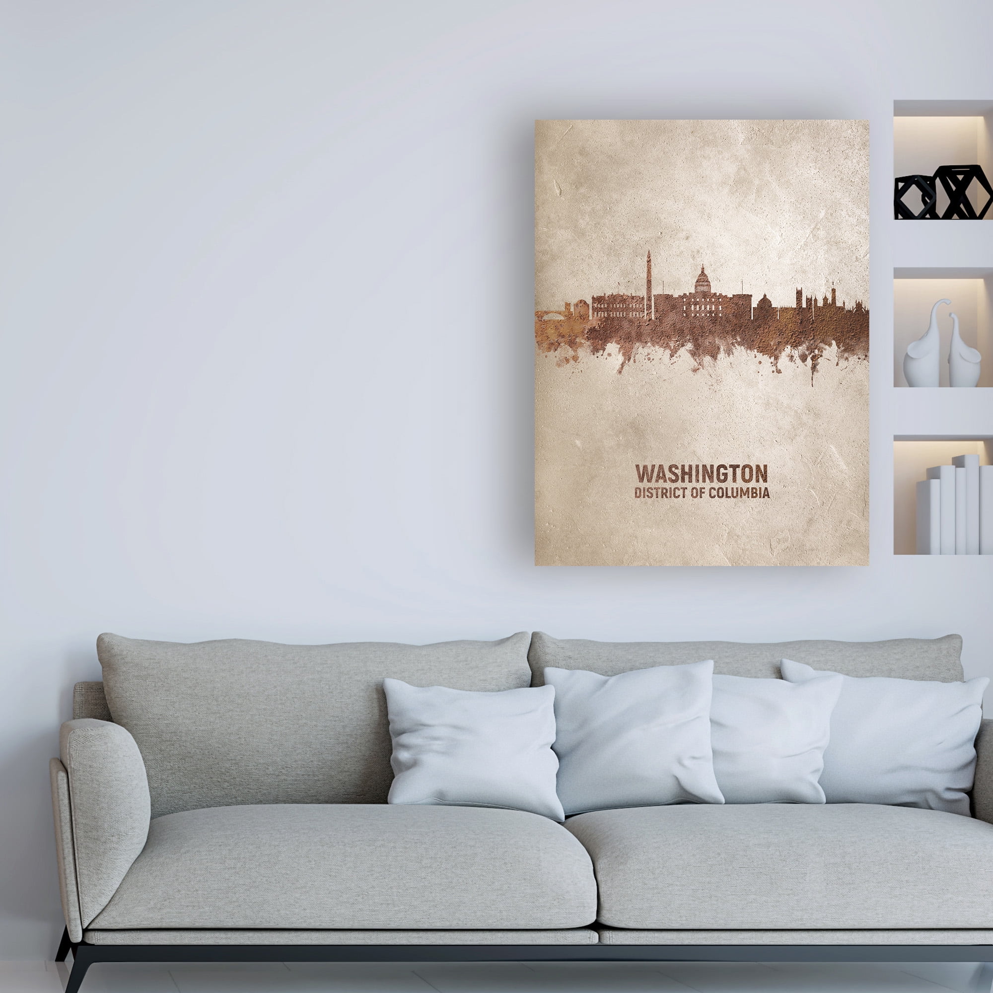 Trademark Fine Art 'Washington DC Rust Skyline' Canvas Art by Michael Tompsett