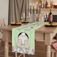 thumbnail image 2 of Table Runners 70 Inches Long Dress Scarves, Easter Bunny Farmhouse Coffee/Dining/Kitchen Table Decor, Holiday Table Runner, Colorful Eggs Cute Rabbit Green Country Wooden 13x70 Inch, 2 of 9