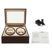 4+6 Leather Auto Self-winding Watch Winder Storage Display Case Box Dual Motor