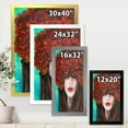 thumbnail image 4 of Designart 'Portrait Of A Young Lady With Red Flowers' Modern Framed Art Print, 4 of 4